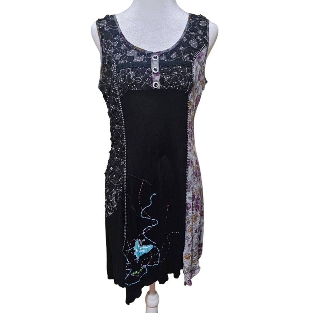 Forla Paris Patchwork Butterfly Asymmetrical Y2k … - image 1